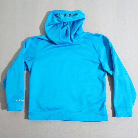 Under Armour Storm Hoodie youth boy size L light blue with graphic loose fit - Picture 3 of 11